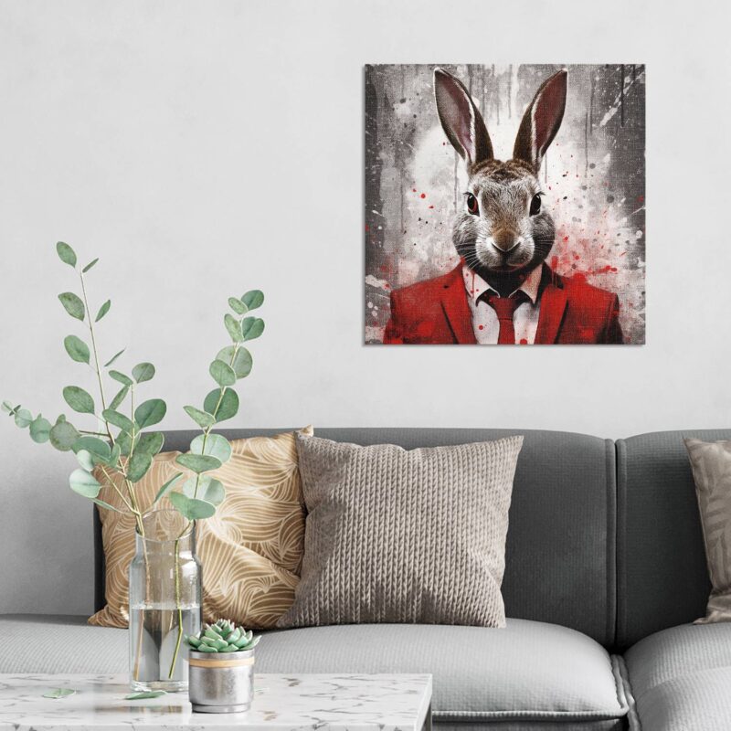 Eleganter Hase in Rot – Bild 2