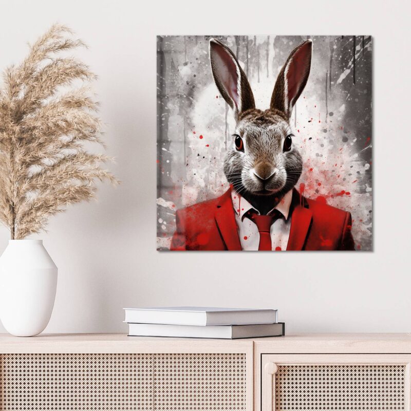 Eleganter Hase in Rot – Bild 3